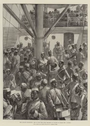 The Ashanti Expedition, Men of the West India Regiment at Dinner on Board the Loanda